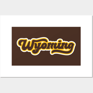 Retro Wyoming Script Posters and Art